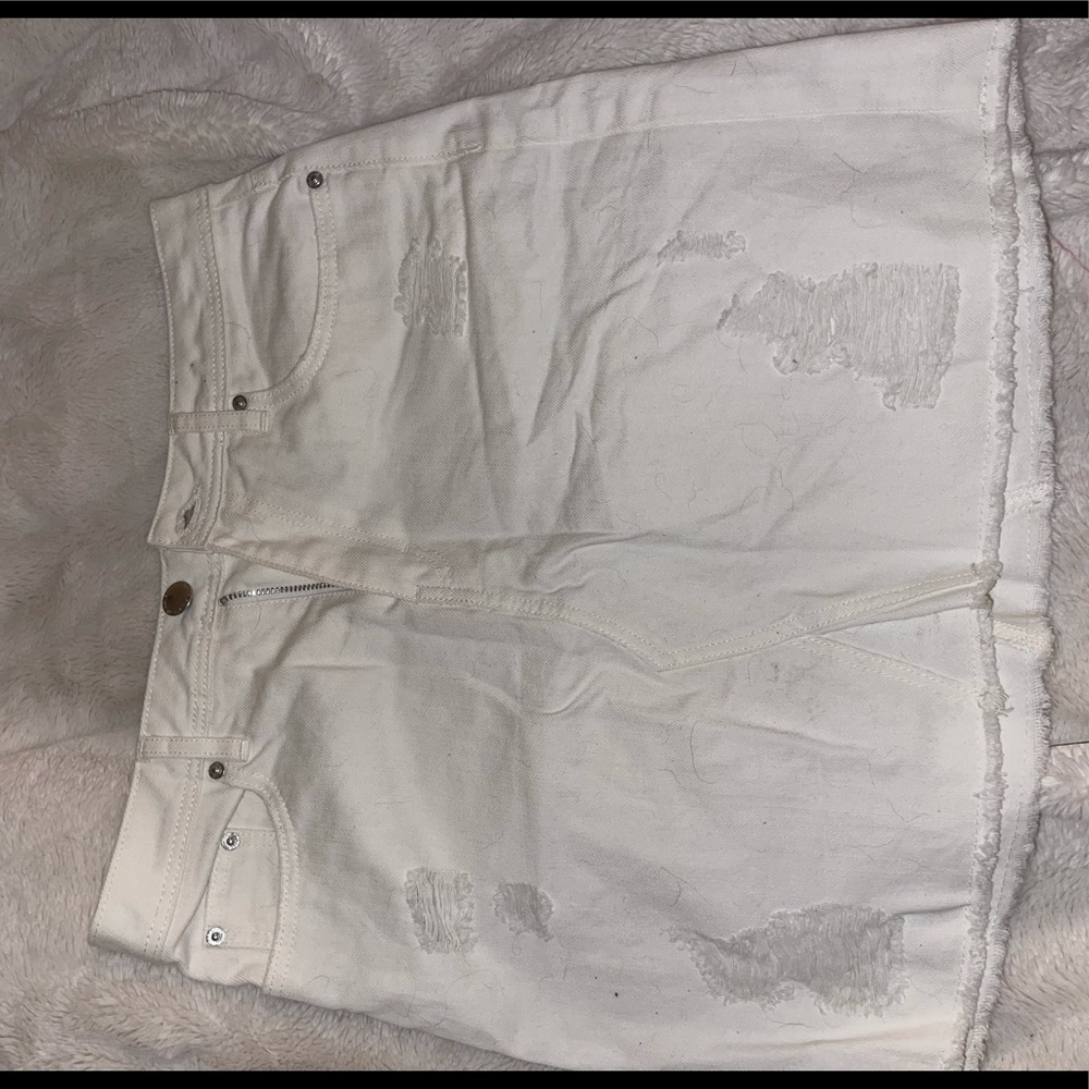 white jean skirt